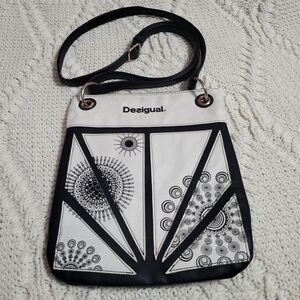 Desigual Monochrome Geometric Crossbody Bag